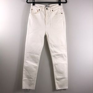 RE/DONE Originals 90s High Rise Ankle Crop Jeans in Vintage White NWT
